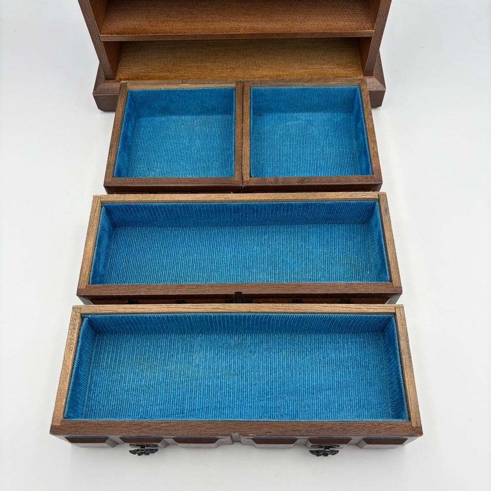 Vintage A Price Import Wooden Jewelry Box Chest 4-Drawer 70’s Non-working music - Picture 14 of 16